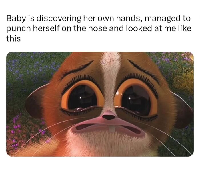 Funny meme of a sad cartoon mouse with big teary eyes, perfect for daily memes and interesting posts.