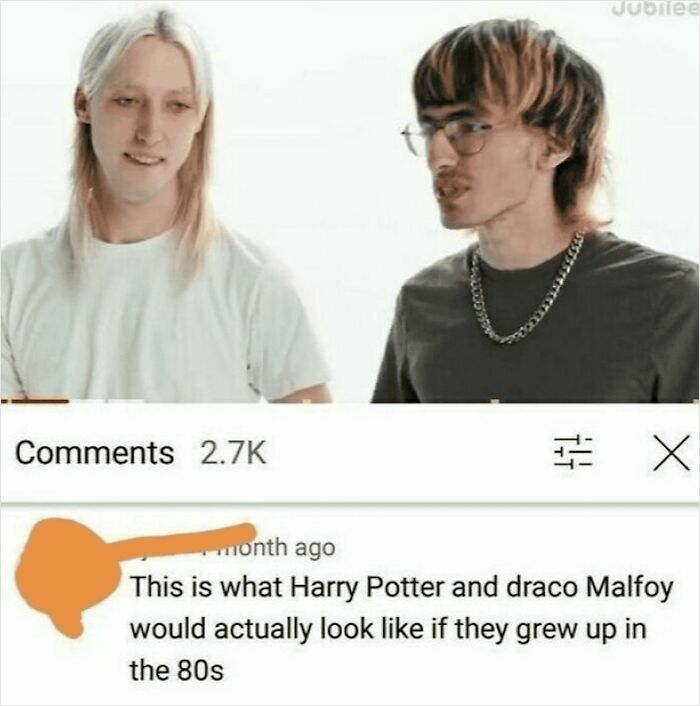 Oddly accurate insults: Comment about lookalikes resembling an 80s version of Harry Potter and Draco Malfoy