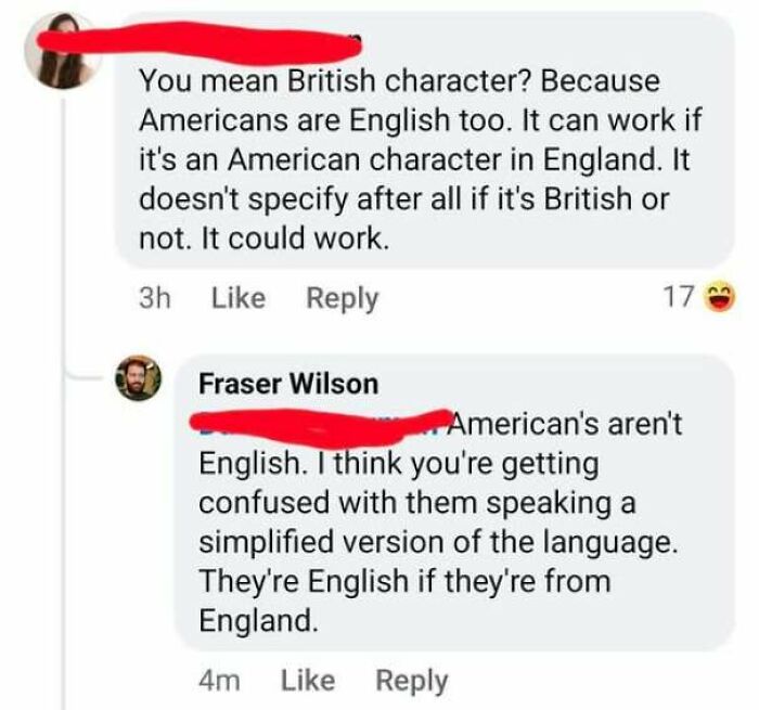 A Facebook debate about nationality where people corrected someone with total confidence and got it completely wrong