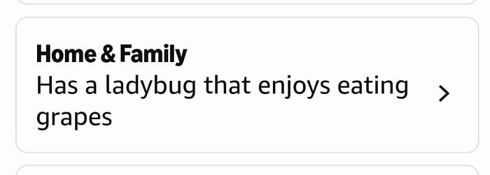 Amazon shopper home and family has ladybug that eats grapes
