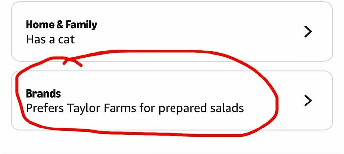Amazon shopper prefers Taylor Farms brand for prepared salads