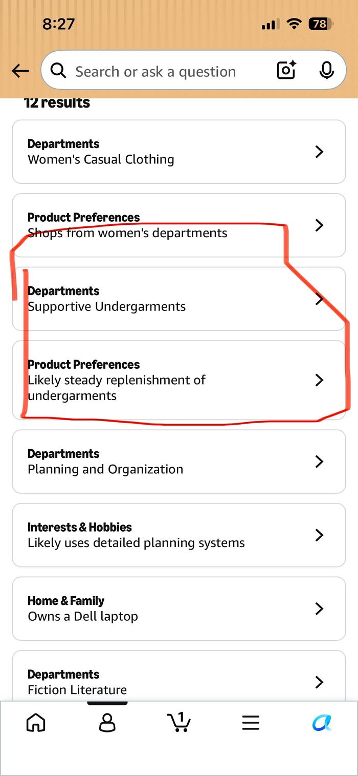Amazon shopper preferences include supportive undergarments and steady replenishment of undergarments