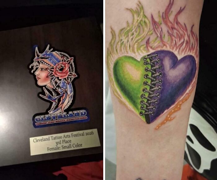 Bad Flaming Hearts Won An Award At Tattoo Festival