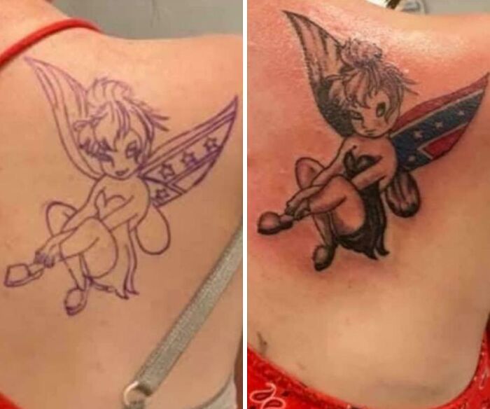 Found On Facebook... Not Even The First Confederate Flag Tinkerbell I've Seen But One Of The Worst Quality!