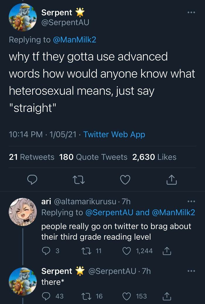 A Twitter conversation showing people who corrected someone incorrectly with a grammar mistake