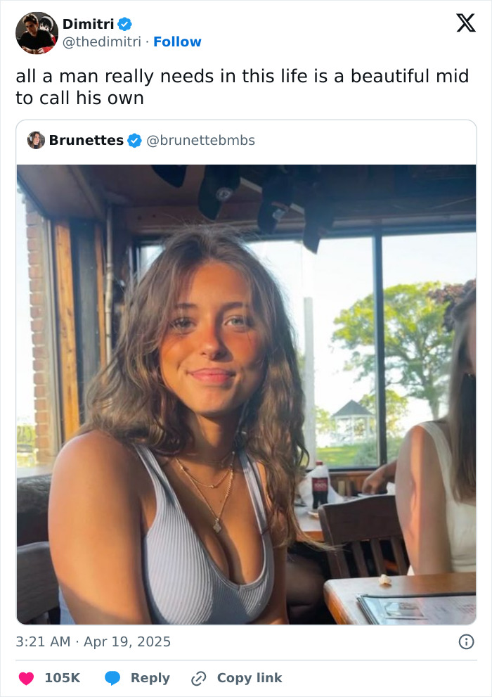 A social media post featuring the viral Beautiful Mid Meme with the caption about finding someone special A social media post featuring the viral Beautiful Mid Meme with the caption about finding someone special