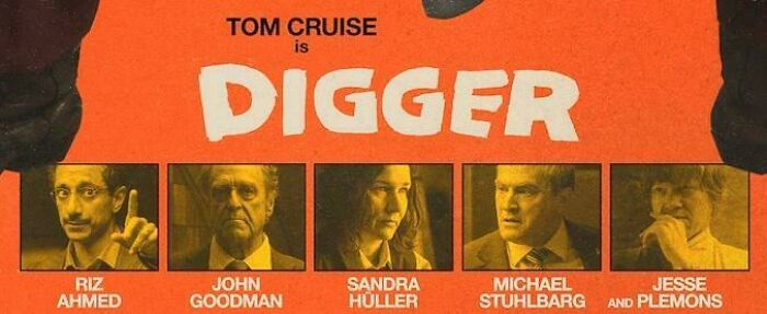Hilarious badly designed signs on a movie poster featuring actor names printed above mismatched faces