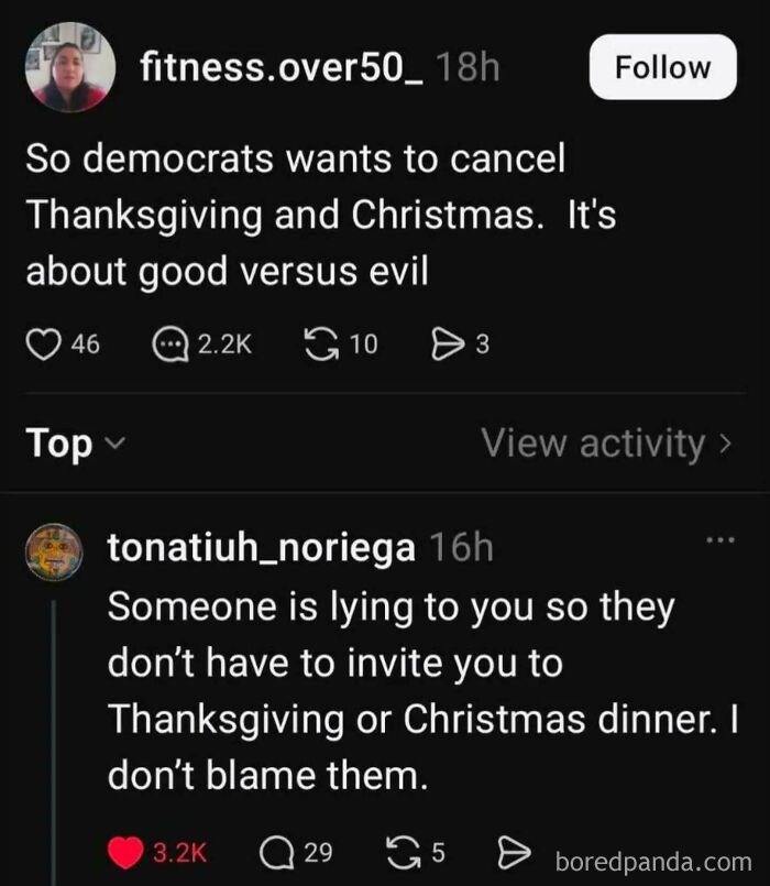 Comment challenges claims about canceling Thanksgiving and Christmas