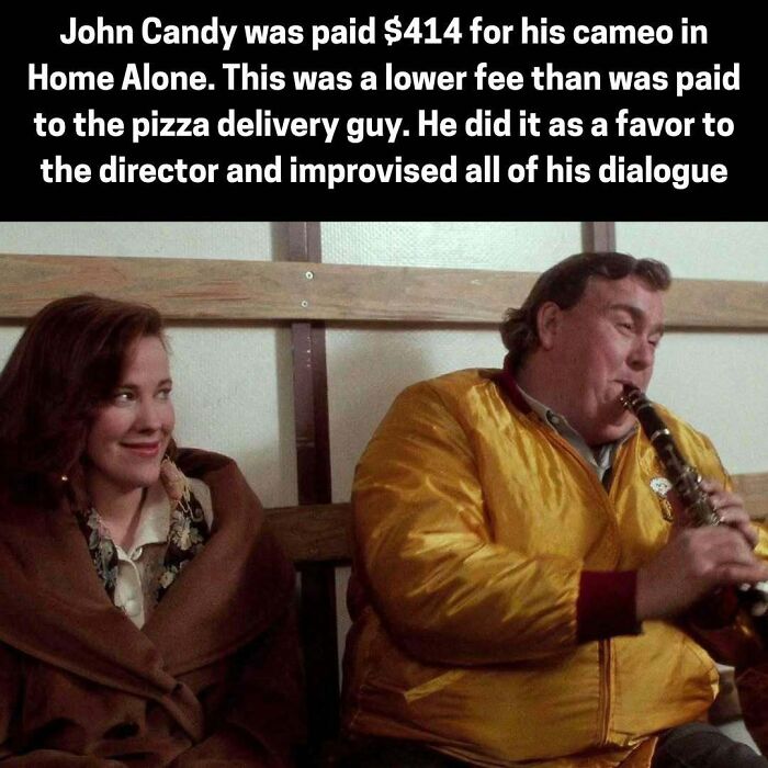 John Candy improvised his dialogue and was paid less than the pizza delivery guy in Home Alone