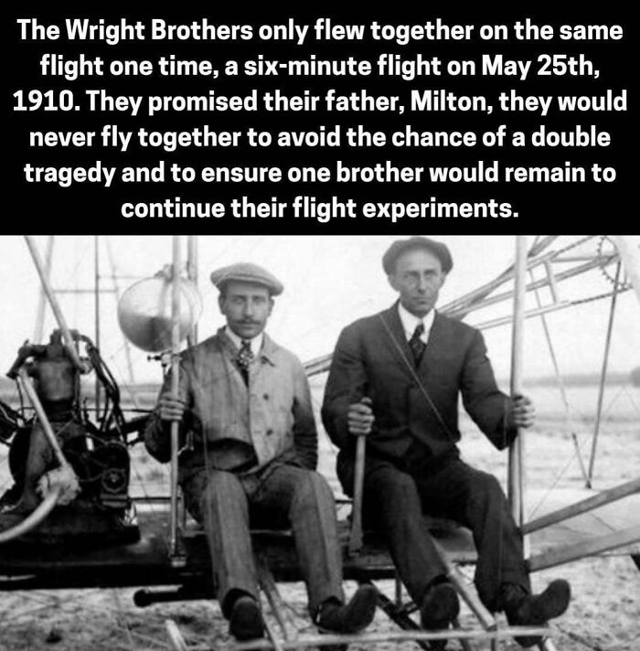Wright Brothers flew together only once to avoid double tragedy and continue flight experiments