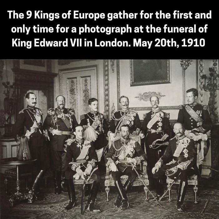 Nine kings of Europe gathered for King Edward VII's 1910 funeral photograph
