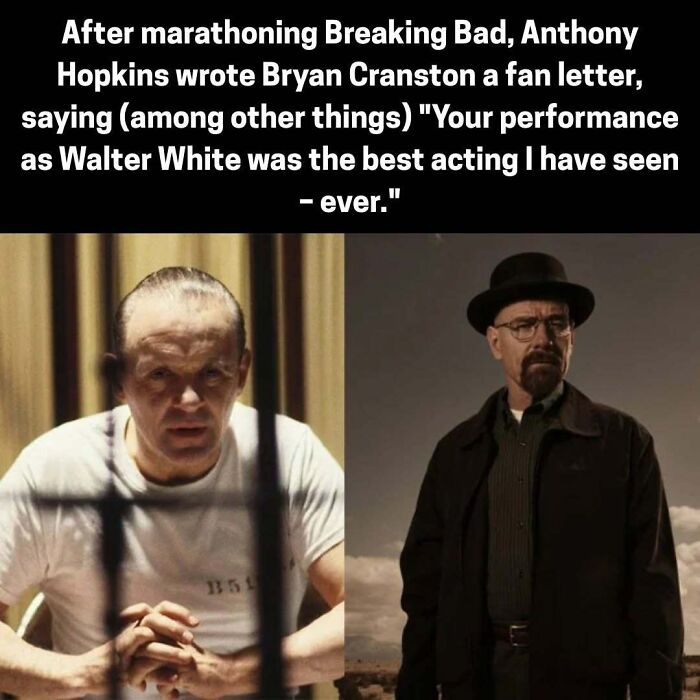 Anthony Hopkins praises Bryan Cranston's acting as Walter White after Breaking Bad