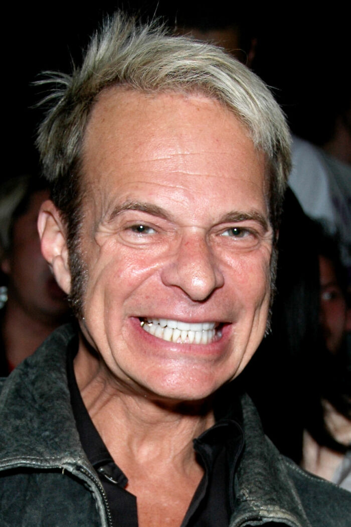 Close up portrait of musician David Lee Roth smiling