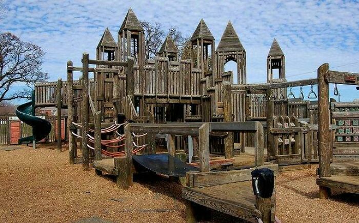 Wooden castle playground from the good old days
