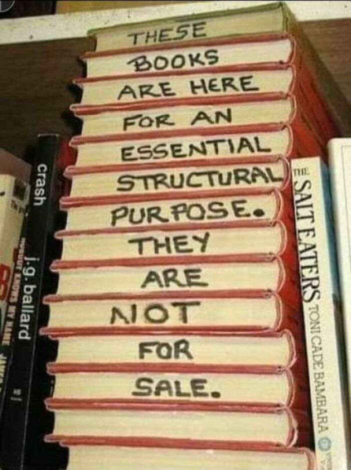 Books used as a structural support among construction fails