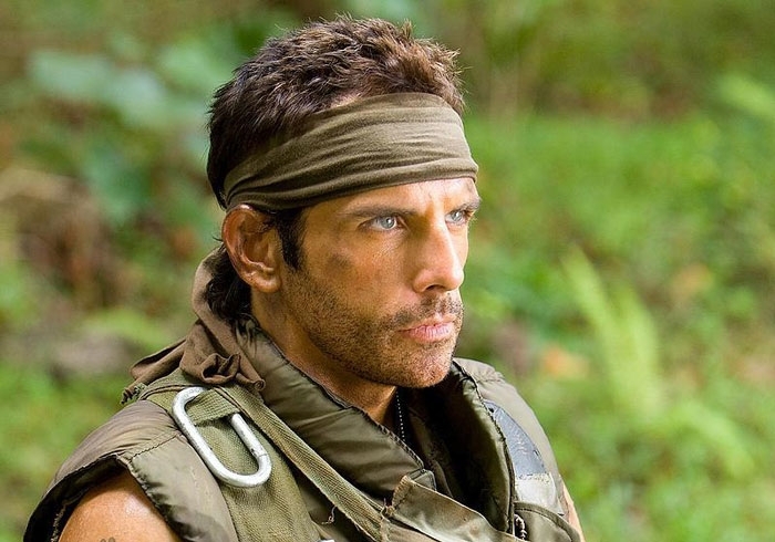 Ben Stiller in military attire headband as Tugg Speedman in Tropic Thunder. Ben Stiller in military attire headband as Tugg Speedman in Tropic Thunder.