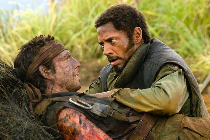 Ben Stiller and Robert Downey Jr. in a scene from Tropic Thunder. Ben Stiller and Robert Downey Jr. in a scene from Tropic Thunder.