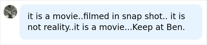 A fan comment supporting Ben Stiller, stating that Tropic Thunder is just a movie and not reality. A fan comment supporting Ben Stiller, stating that Tropic Thunder is just a movie and not reality.
