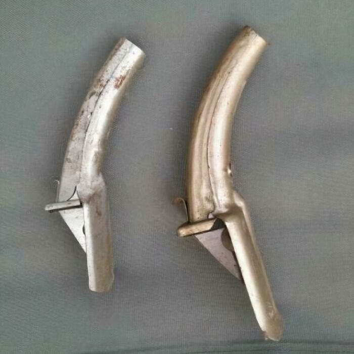 Vintage metal bicycle handlebar grips from nostalgic collection