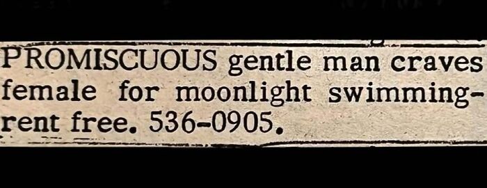 A vintage personal ad placed in a newspaper by a gentleman looking for love.