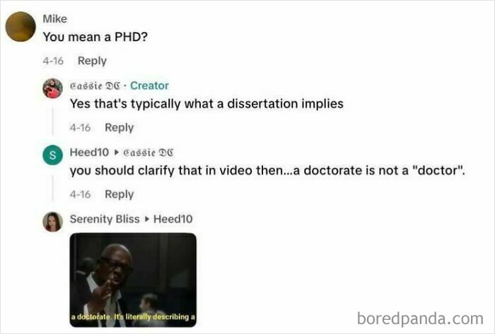Social media comments showing someone trying to correct someone with total confidence but getting it wrong.