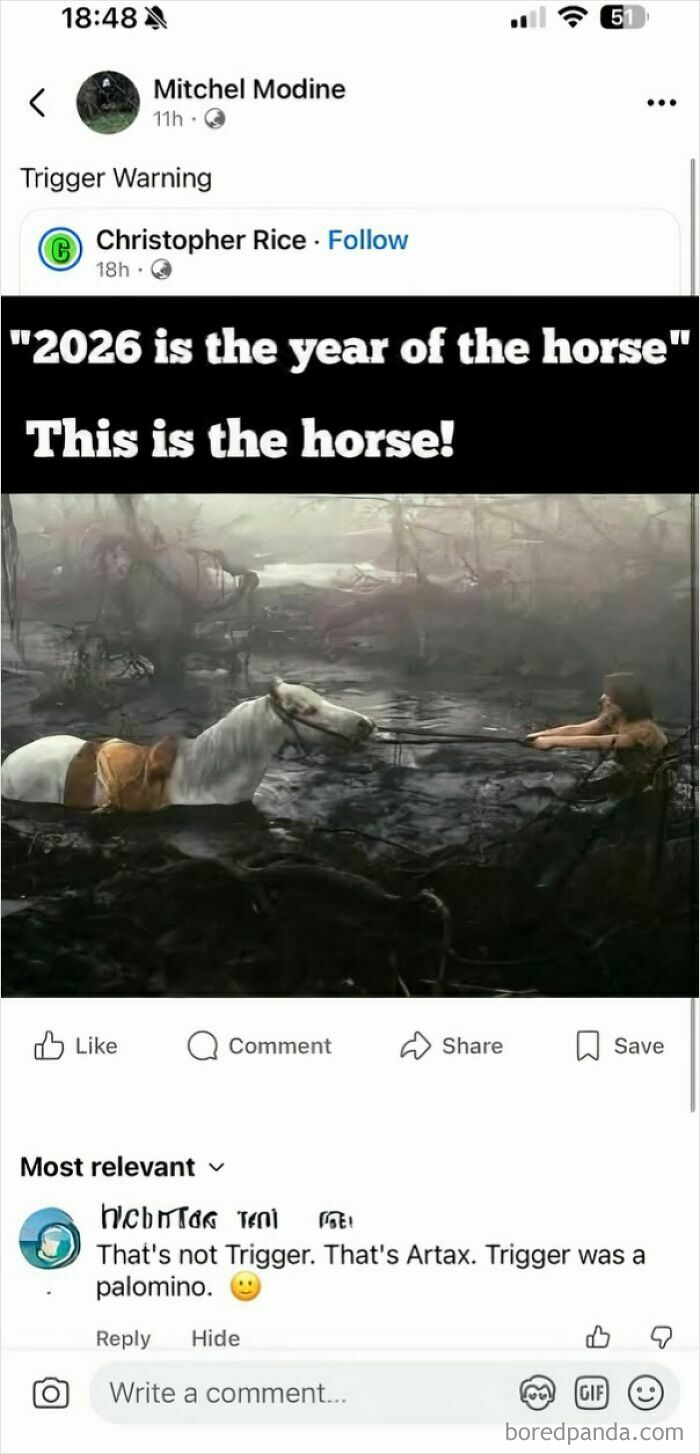 A comment wrongly correcting a movie reference, showcasing a person who corrected someone and got it wrong