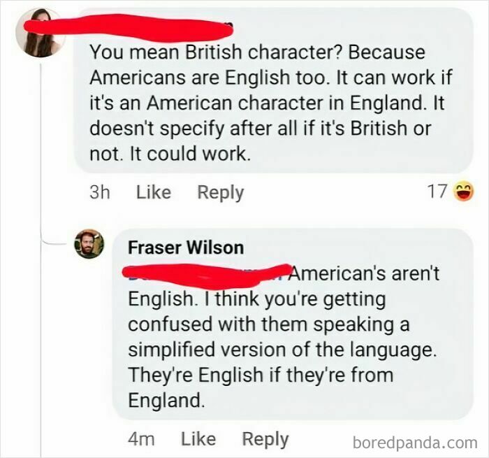 A Facebook debate about nationality where people corrected someone with total confidence and got it completely wrong