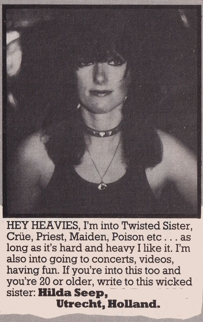 A vintage personal ad from the past featuring a woman looking for love based on shared music interests.