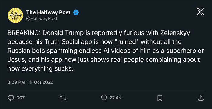 Trump Was Okay With The High Price Of Gas And Diesel, But He Is Furious That Zelenskyy Destroyed The Russian Bots Who Fawn All Over Him