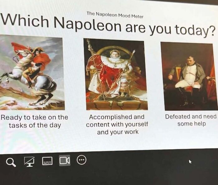 Funny Napoleon mood meter meme showing different moods with Napoleon images