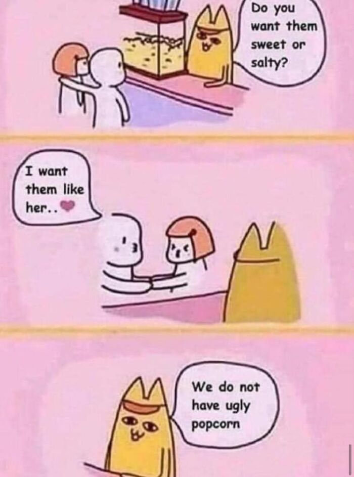 Funny comic strip about ordering popcorn that will make you laugh today