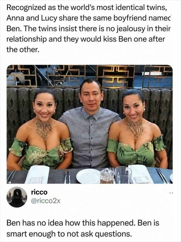 World's most identical twins share same boyfriend Ben with no jealousy