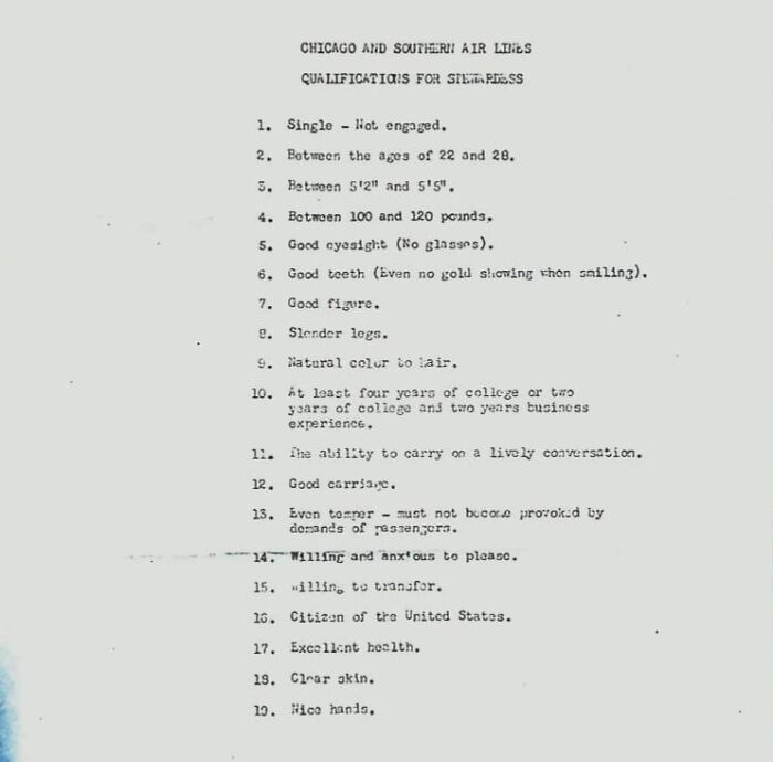 Chicago Southern Airlines strict job qualifications list