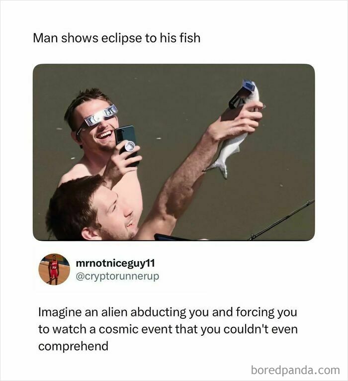 Man shows eclipse to fish with special glasses boys just livin posts