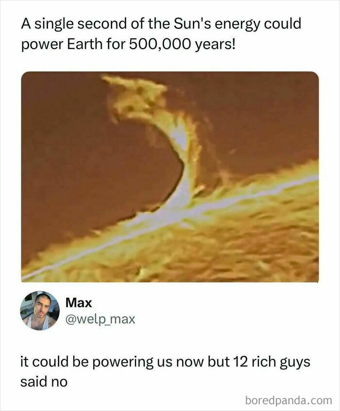 Solar flare image illustrating Sun's energy potential with commentary boys just livin posts