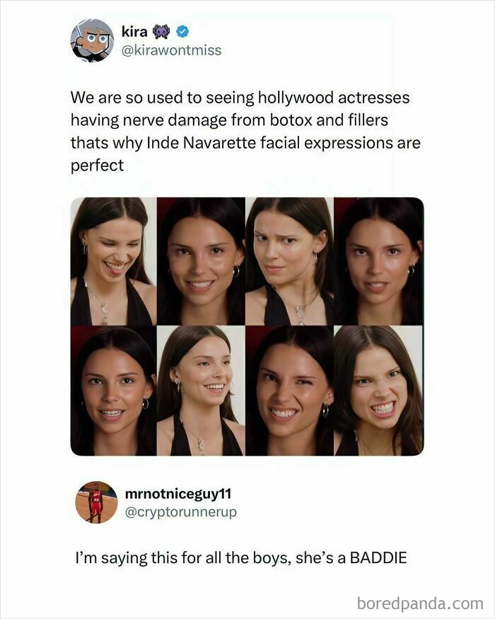 Collage of Inde Navarette facial expressions praised as perfect boys livin posts