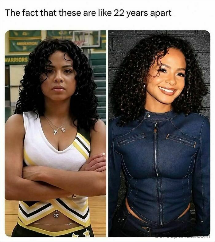 Actress compared in photos 22 years apart showing age difference