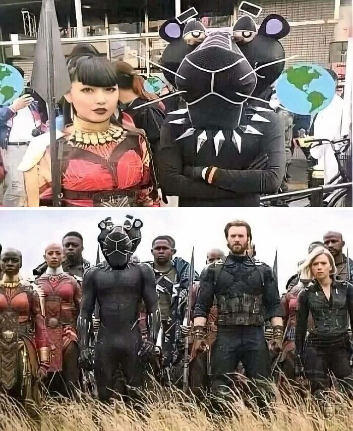 Hilarious pics of funny low-cost cosplay of Black Panther and Avengers characters