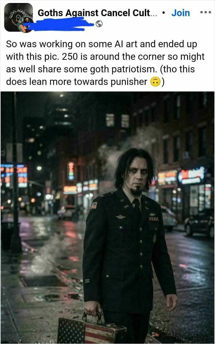 Goths Against Cancel Culture And Their Patriotic AI Art Lmao