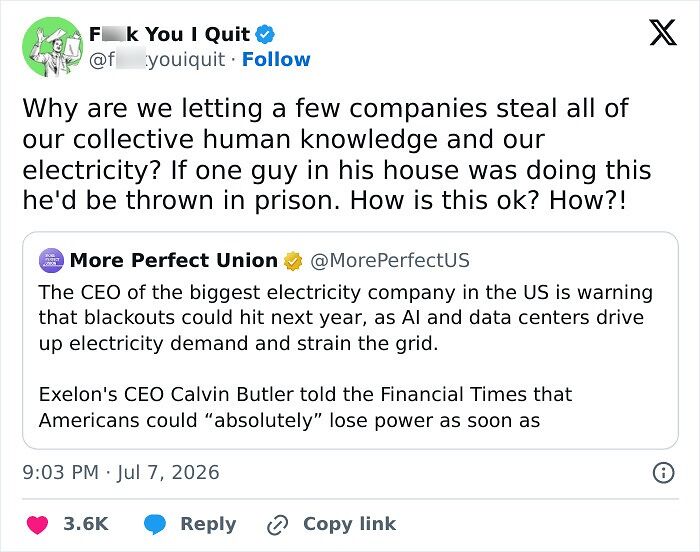 CEO warns of potential blackouts as AI and data centers increase electricity demand and strain grid