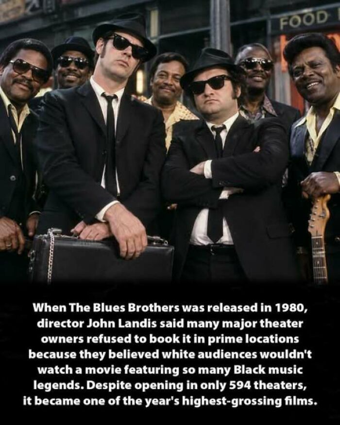 Cast of The Blues Brothers movie highlighting interesting history moments in film