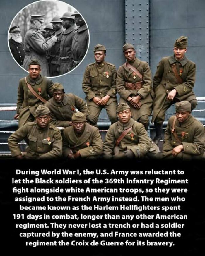 Harlem Hellfighters unit portrait representing memorable history moments from World War I.