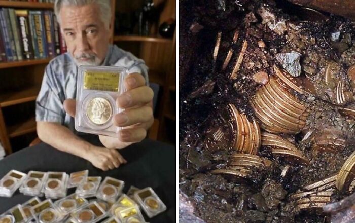 In 2013, A Couple Walking Their Dog In Northern California Discovered Eight Rusty Cans Containing 1,427 Gold Coins Buried On Their Land