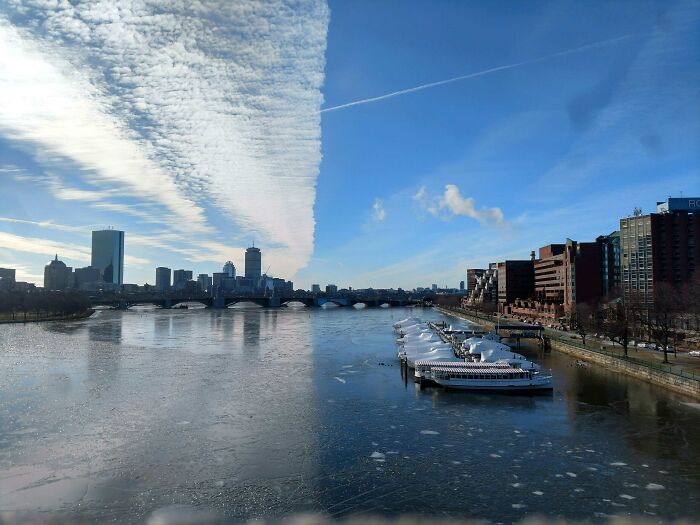 Skyline with river showing split cloud glitch