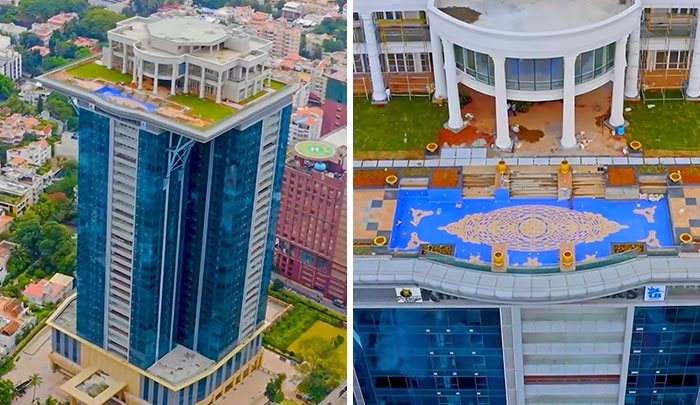 Indian Tycoon’s Rooftop Mansion Has A Pool, A Lawn And A Skyline View, But Its Owner Can’t Come Home