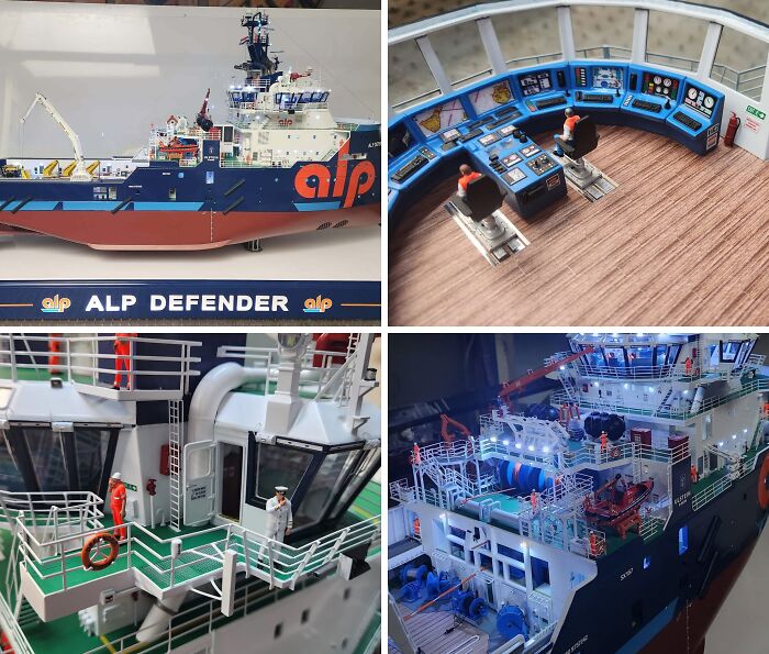 Detailed miniature ALP Defender ship model with realistic craftsmanship