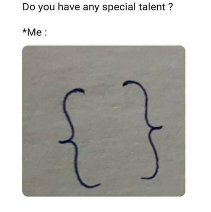 An amusing physics post about drawing perfect curly brackets as a special talent.