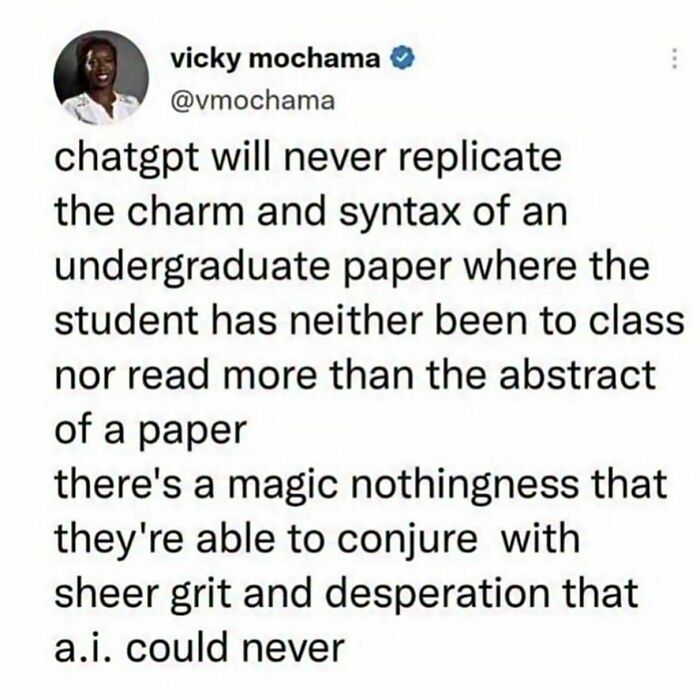 Relatable memes about ChatGPT and student paper writing.