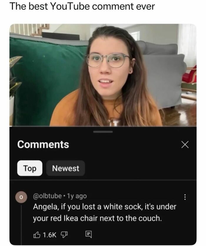 Relatable memes featuring funny YouTube comment about a lost sock.