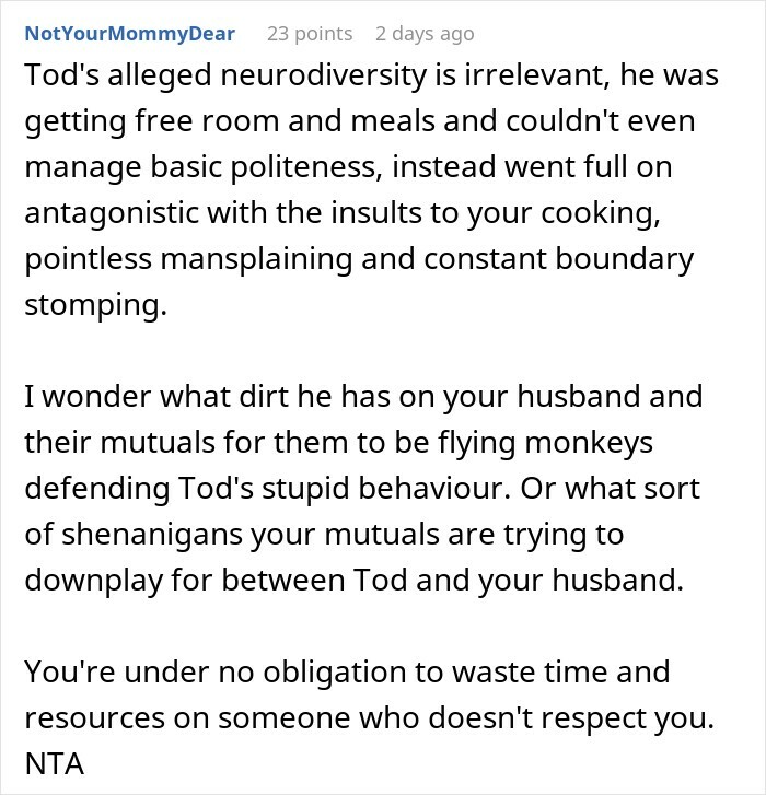 Woman Has Enough Of Husband&rsquo;s Friend Who Excuses His Behavior With Autism, Kicks Him Out
